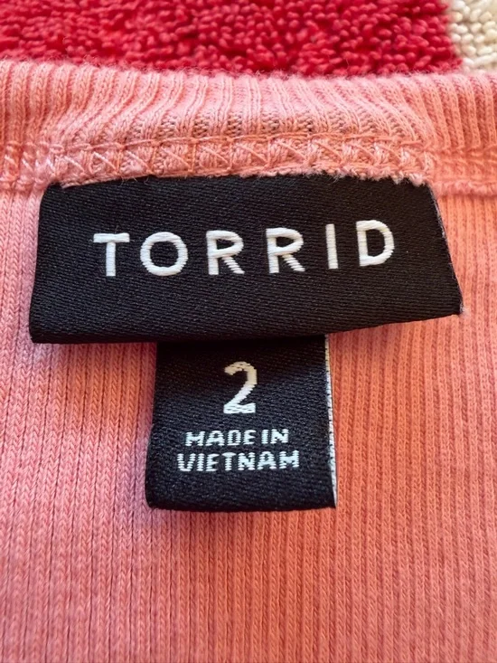 Torrid Pink Short-Sleeve Knit Tee with Button Placket -Size 2X - Picture 10 of 10